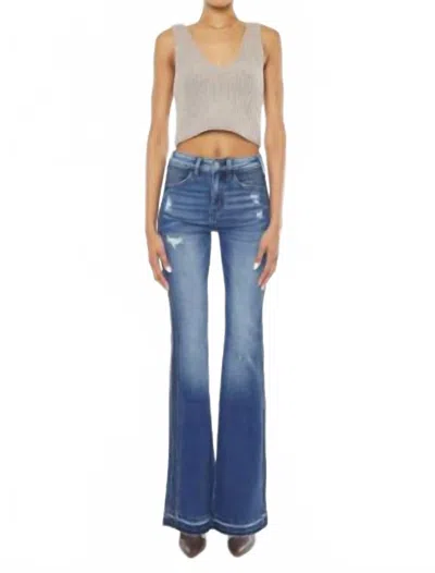 Kancan Clemont High Rise Flare Jeans In Blue