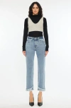 Kancan Clover Essentials High Rise Straight Fit Leg Jeans In Blue