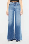 Kancan Clover High Rise Wide Leg Jeans In Blue