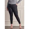 Kancan Coated Super Skinny Jeans - Plus In Black In Black