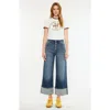 Kancan Collie Ultra High Rise Cropped Wide Leg Jeans In Blue