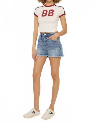 Kancan Cosmic High Rise Mom Shorts In Blue