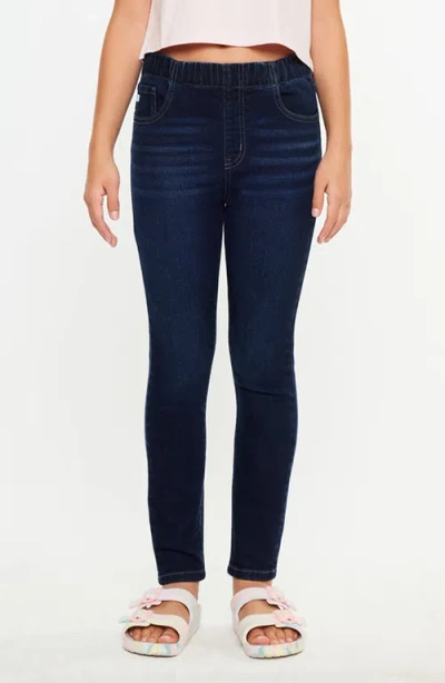 Kancan Crystal High Rise Ankle Skinny Jeans In Blue