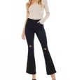 Kancan Crystal High Rise Petite Bootcut Jeans In Black In Black