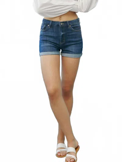 Kancan Cuffed Jean Shorts In Blue