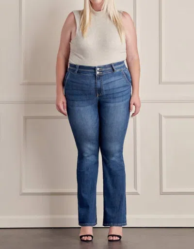 Kancan Curvy Utility Bootcut In Blue