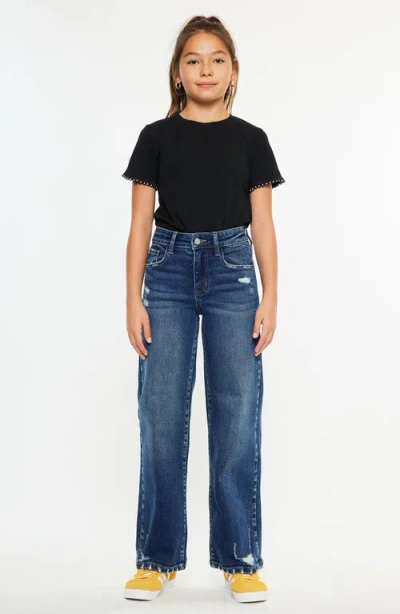 Kancan Dania High Rise Wide Leg Kids Jeans In Multi