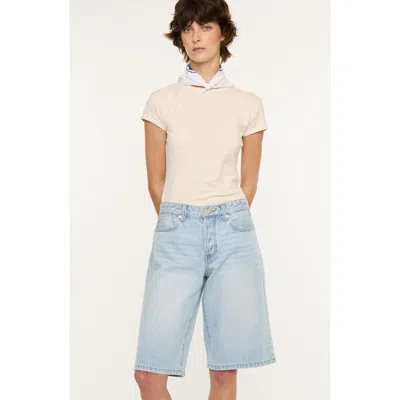 Kancan Darla Drape Low Slung Baggy Jort In Gray