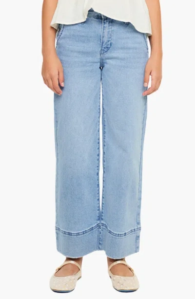 Kancan Kids'  Darla High Rise Cropped Wide Jeans In Blue