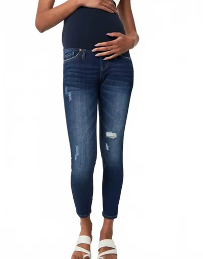 Kancan Dawson Full Band Maternity Skinny Jeans In Medium Wash In Blue