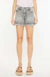 Kancan Delane High Rise Shorts In Light Gray
