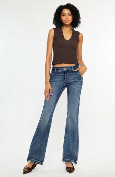 Kancan Delcie Mid Rise Bootcut Jeans In Blue