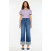Kancan Delia Essentials High Rise Crop Wide Leg Jeans In Blue