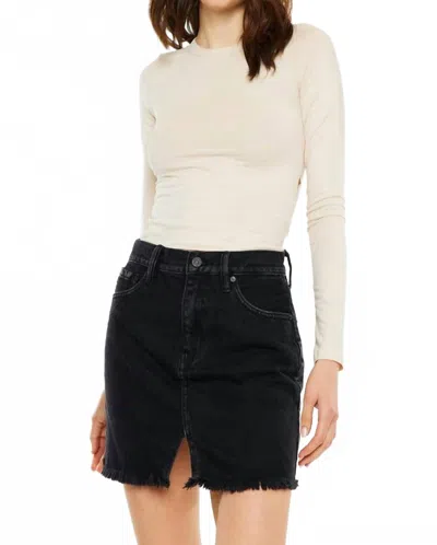 Kancan Denim Mini Skirt In Black