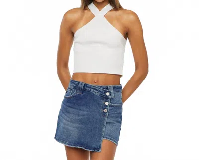 Kancan Denim Skorts In Blue In Multi