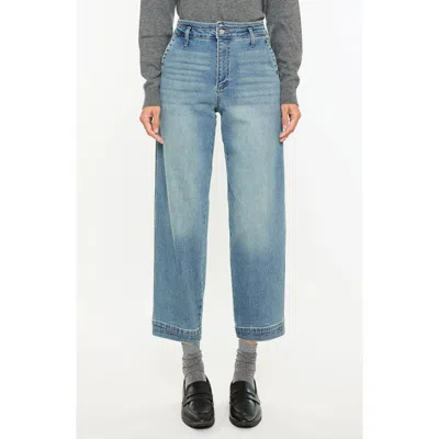 Kancan Devina Ultra High Rise Tapered Leg Jeans In Blue
