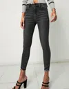 Kancan Diane High Rise Ankle Skinny Jean In Dark Grey In Grey