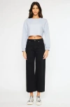 Kancan Dianella High Rise Crop Wide Leg Jeans In Black