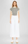 Kancan Dianella High Rise Crop Wide Leg Jeans In White