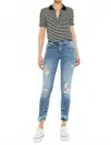 Kancan Distressed Ankle In Medium Wash In Multi