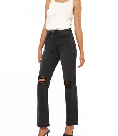 Kancan Dixon Ultra High Rise 90s Jeans In Black Stone Wash In Multi