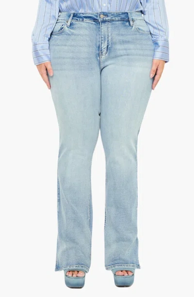 Kancan Doreen Mid Rise Y2k Bootcut Jeans In Brown