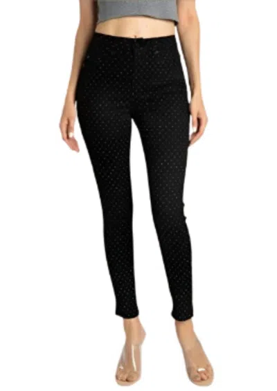 Kancan Dotted Skinny Pants In Black
