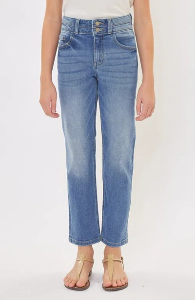 Kancan Kids'  Dream High Rise Mini Straight Leg Jeans In Blue