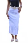 Kancan Dress The Denim Up Midi Skirt In White In White