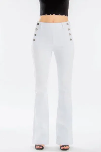 Kancan Eisley High Rise Flare Jeans In White
