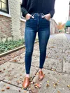 Kancan Eleanor High Rise Ankle Skinny Jeans In Blue In Blue