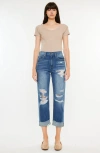 Kancan Eloise Essentials High Rise Straight Leg Jeans In Blue