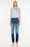 Kancan Eternity Mid Rise Slim Straight Leg Jeans In Blue