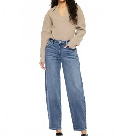 Kancan Etta High Rise Barrel Jeans In Blue