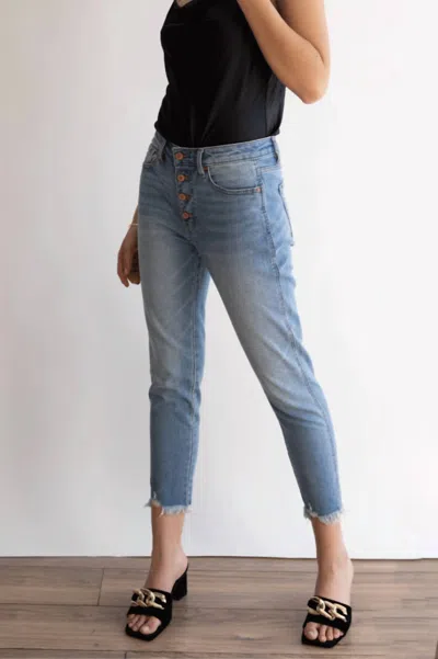 Kancan Eugene High Rise Straight Jeans In Blue