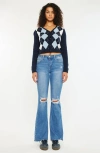 Kancan Eva Essentials High Rise Bootcut Jeans In Blue