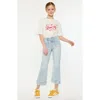 Kancan Evie High Rise Cropped Flare Jeans In Blue