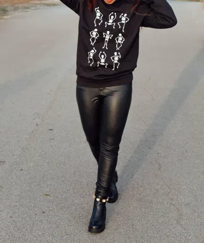 Kancan Faux Leather High Rise Skinny Pants In Black