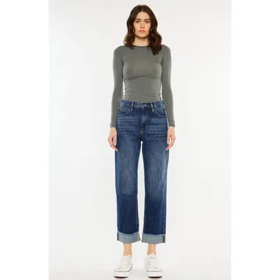 Kancan Finley Essentials High Rise Straight Leg Jeans In Blue