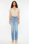 Kancan Florence Essentials High Rise Slim Straight Jeans In Neutral