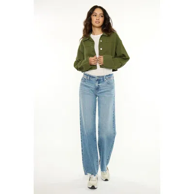 Kancan Frankie Low Slung Baggy Wide Jeans In Blue