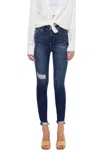 Kancan Gemma High Rise Ankle Skinny Jeans In Blue In Blue