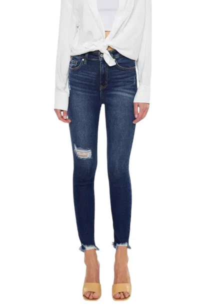 Kancan Gemma High Rise Ankle Skinny Jeans In Blue
