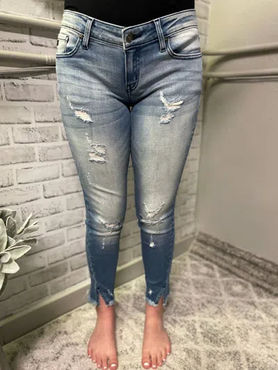 Kancan Gemma Low Rise Ankle Skinny Jean In Blue