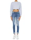 Kancan Gemma Mid Rise Ankle Skinny Jean In Medium Wash In Blue