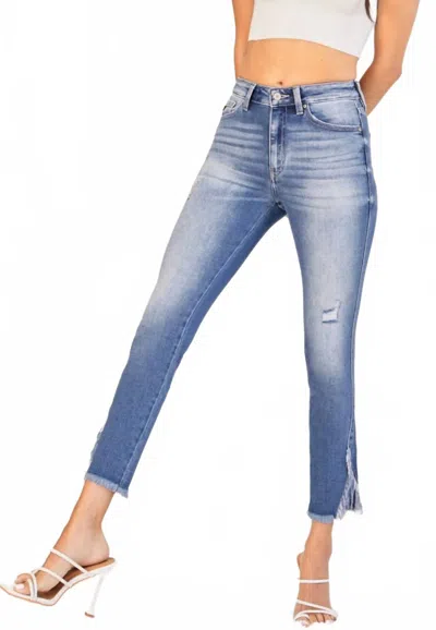 Kancan Geneva High Rise Ankle Skinny Jeans In Faded Medium Wash In Blue