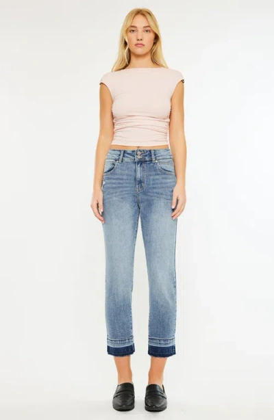 Kancan Georgia Ultra High Rise Slim Straight Leg Jeans In Blue