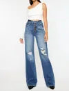 Kancan Georgia Wide Leg Jeans In Blue In Blue