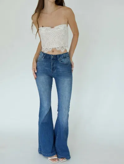 Kancan Get Famous Hi Rise Super Flare Jean In Medium Blue
