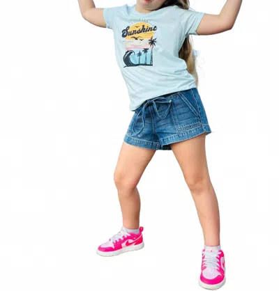 Kancan Kids' Girls Denim Shorts In Medium Dark Wash In Blue